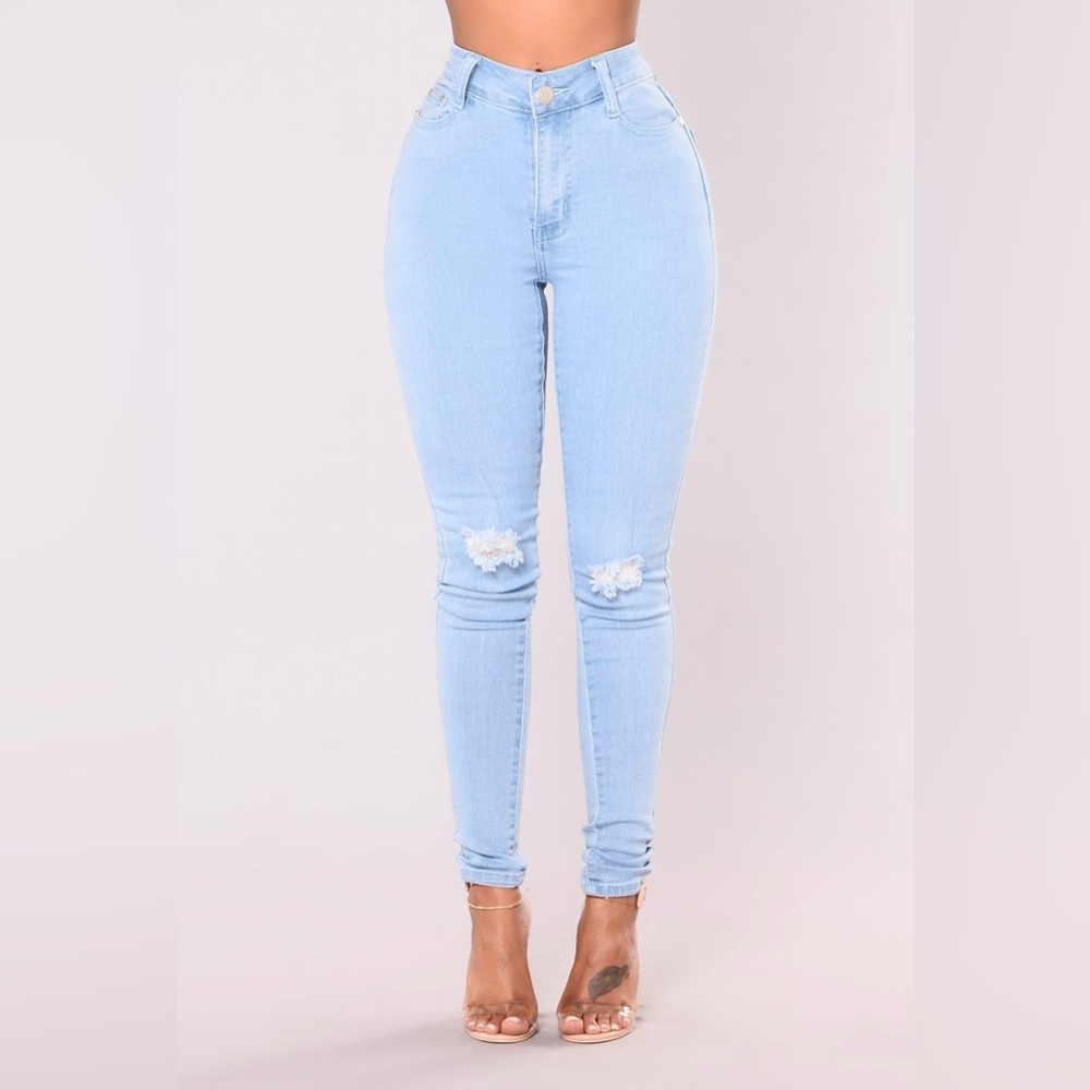 Light Blue Distressed Women's Jeans